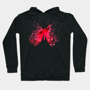 Red watercolor butterfly Hoodie